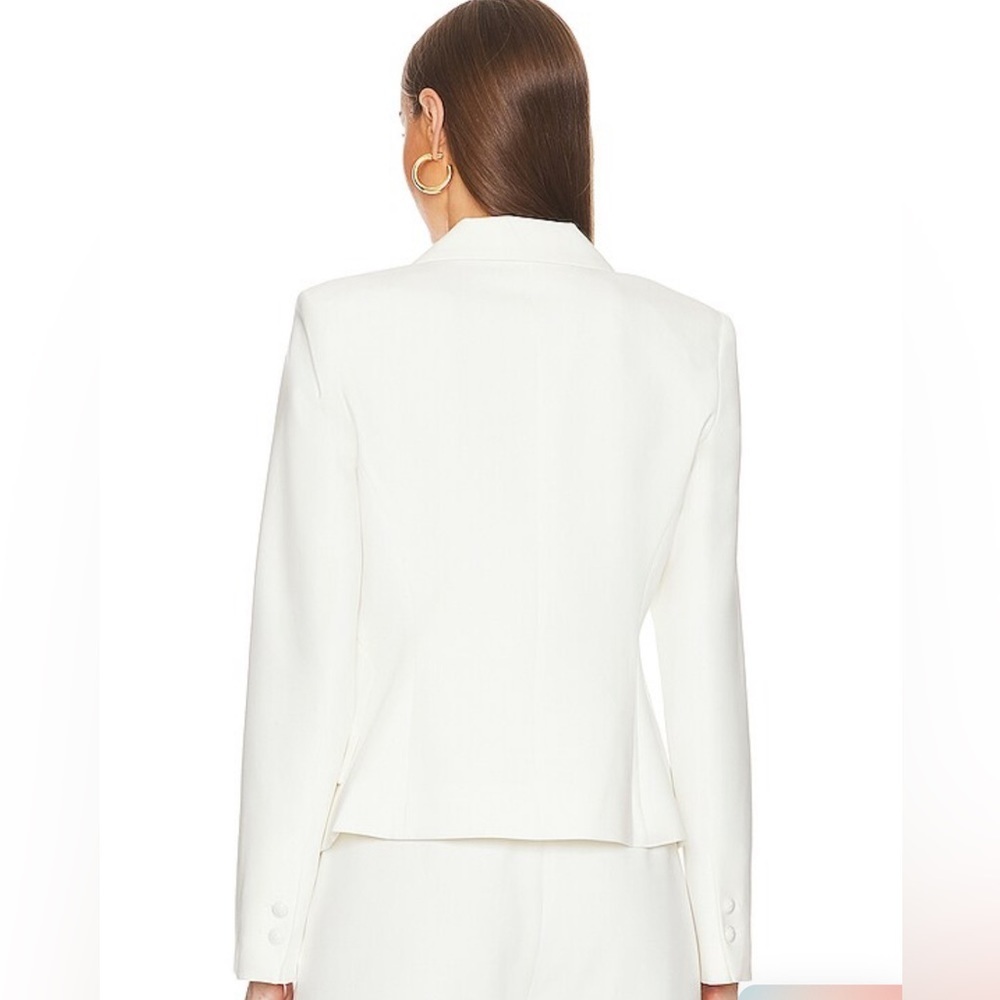 L'AGENCE Jennah Cropped Blazer in Ivory Sz 4 - Picture 4 of 13